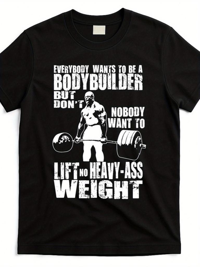 Men'S & Women'S Bodybuilding Motivational T-Shirt - Heavyweight 220gsm Pure Gym Tee with Everybody