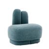 Cozy Bunny-Ear Fabric Ottoman - Fixed Upholstered Stool with Cute Ears, No Storage, Not Removable