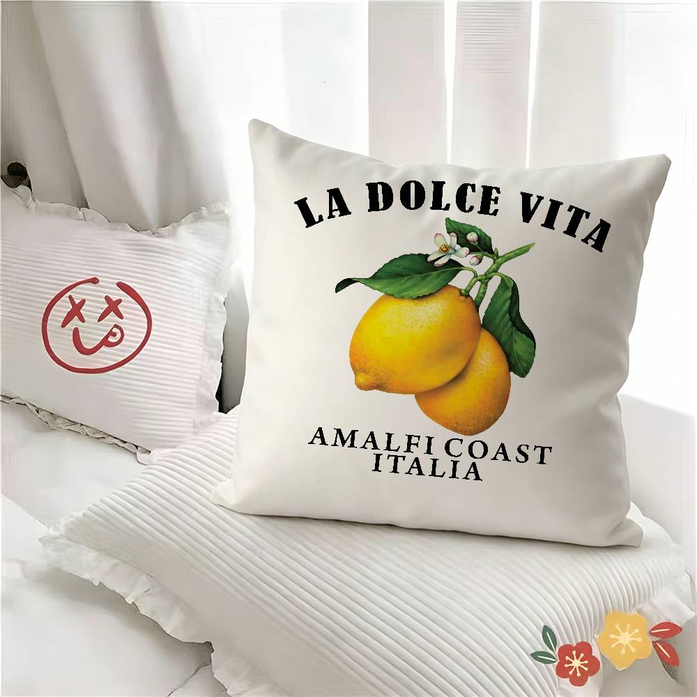 pc Italian Amalfi Coast Lemon Pillow Case Fashion Square Pillowcase Bedroom Sofa Room Ins Decoration Leisure