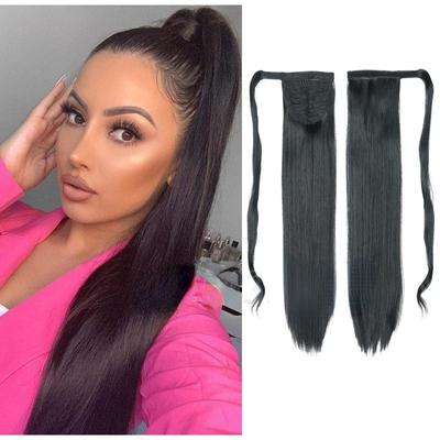 MISS WIG Женская мода длинный прямой хвост из синтетического волокна шиньон с заколкой для наращивания волос