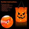 1-20 шт. Светодиодная светящаяся сумка-тоут в виде тыквы на Хэллоуин для конфет, корзина для детей, ведро для вечеринки «Кошелек или жизнь», для украшения праздничного мероприятия