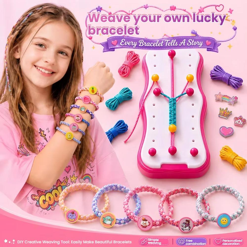 Puzzle Toy Bracelet Making Kit Toy Pretend Play Jewelry Making Machine Friendship Arts Crafts