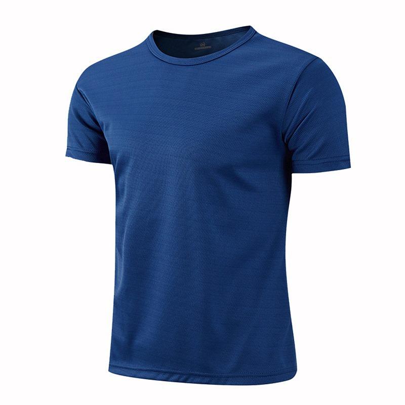 Men Running Gym Sport Shirt Quick Dry Moisture Wicking Lightweight Short Sleeve Round Neck Training Exercise Top For Fitness Workout Outdoor Activity