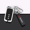 Metal/Leather Car Keychain Key Chain Ring Car Key Holder Auto Styling for Mitsubishi Pajero Outlander XL Montero Center Hub Cap fxcr23