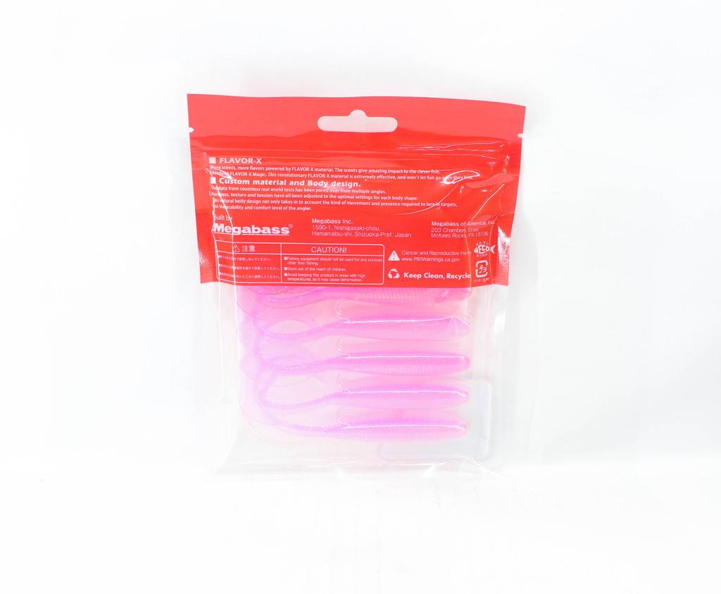 Megabass Мягкая приманка Kemuri Curly 3,5 дюйма Zabuton Pink (0323)