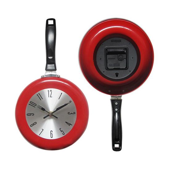 8 Inch Pan Shape Round Analog Wall Clock Living Room Bedroom Bar Decor Gift