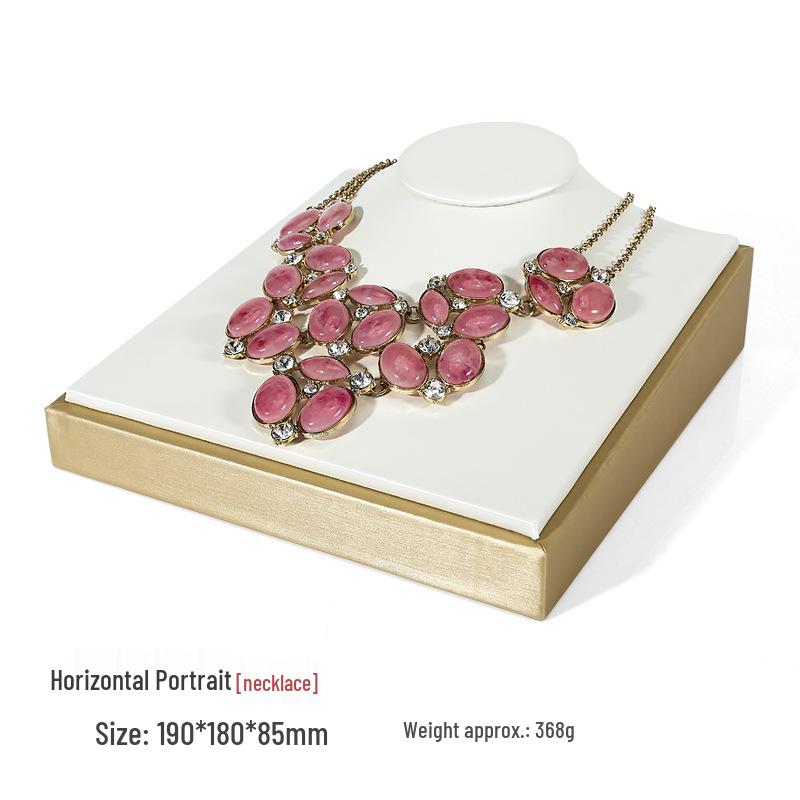 Бежевая подставка для демонстрации ювелирных изделий из жадеита из ПУ кожи для колец и подвесок