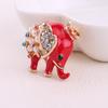 Новые эмалированные красные булавки в виде животных, слонов, броши со значком для женщин и мужчин, модные украшения, Ретро брошь с жемчугом и кристаллами, булавки