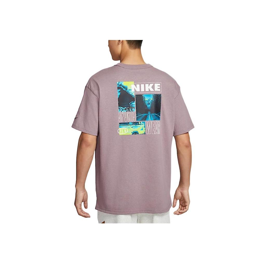 Nike Спортивная одежда Premium Essentials Модная Повседневная Универсальная Мягкая Футболка с Коротким Рукавом Мужские Топы Коричнево-Серый Белый IB7554-204