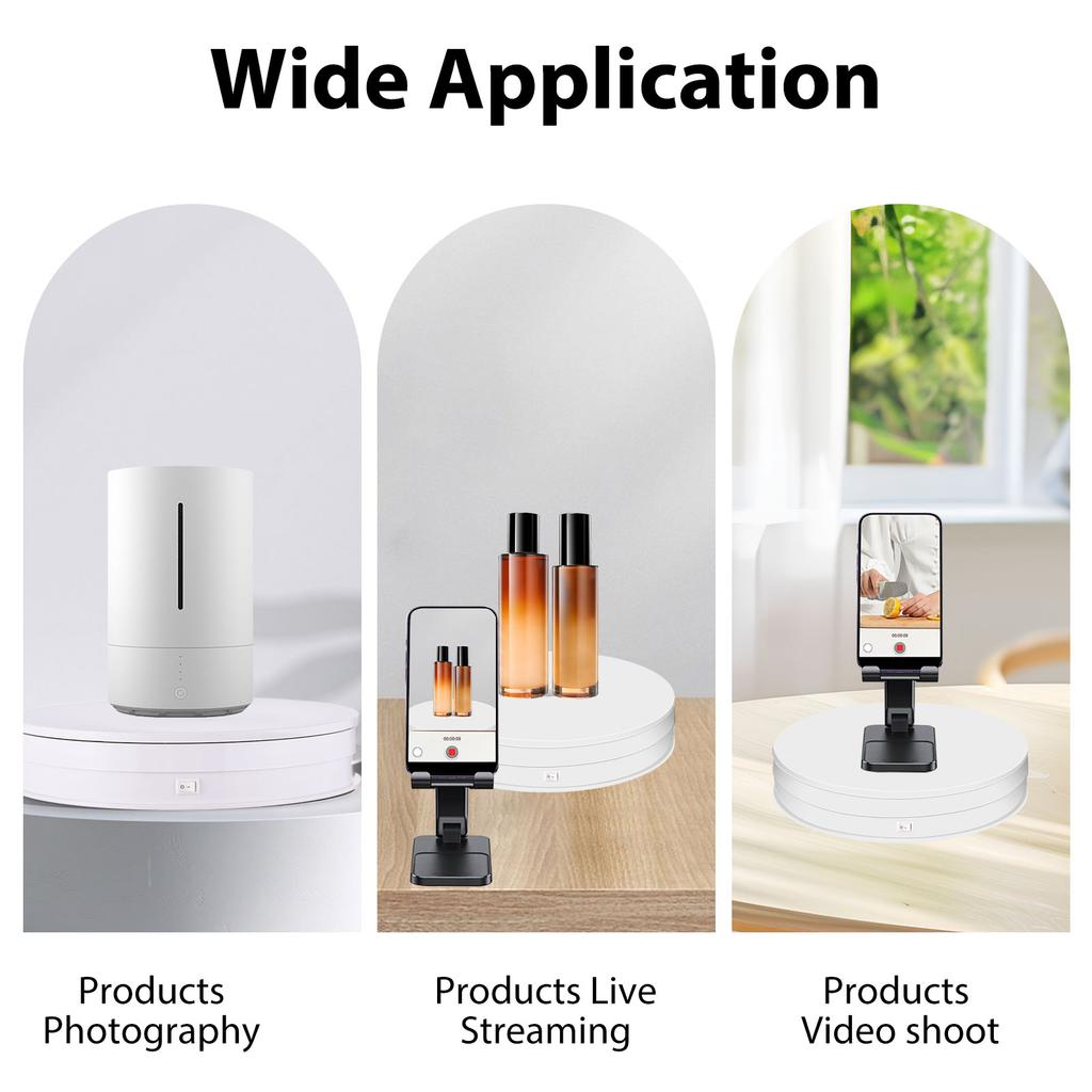 25 см 10 дюймов Моторизованная вращающаяся подставка для дисплея с RGB-подсветкой Вращающийся на 360 градусов Электрический поворотный стол для фотографии для