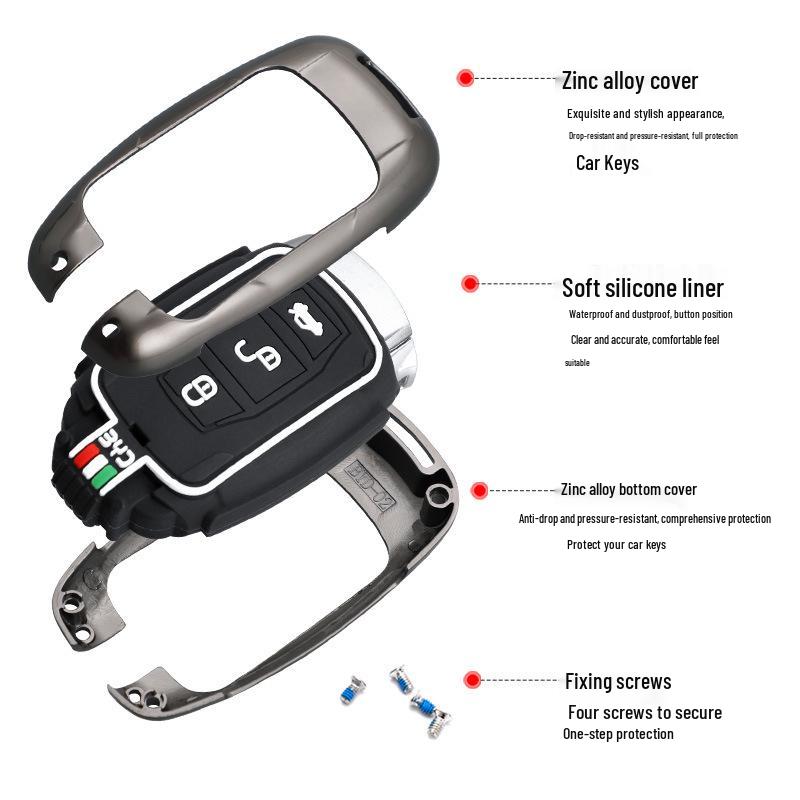 BYD Song/Tang/Max Key Case: Creative Metal Shell for Old Models (G5, Surui, E5, Sirui, G6, Qin).