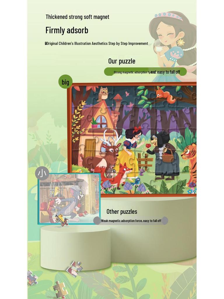 Princess Magnetic Puzzle for Girls Ages 3 and Up - Educational Toy Gift