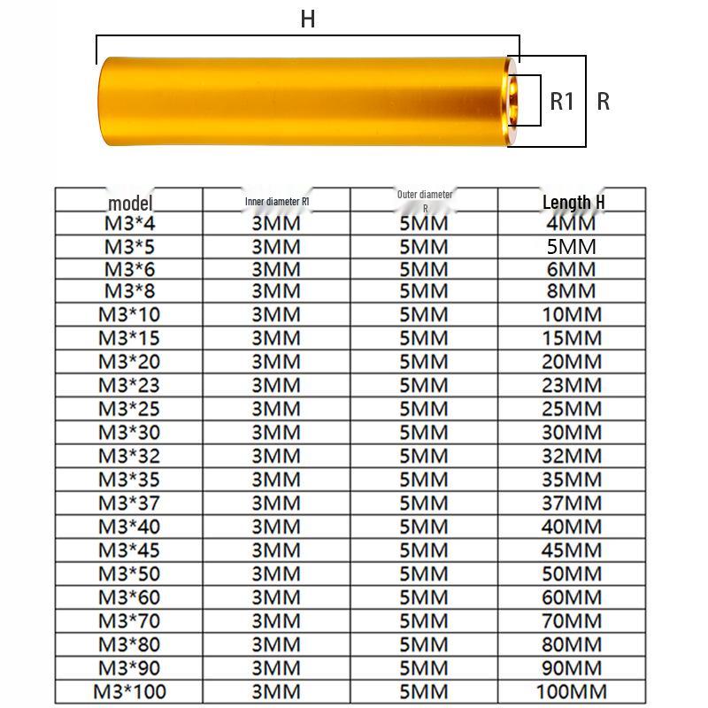 Aluminum Alloy FPV Drone M3 Gold Spacer Pillar Connector