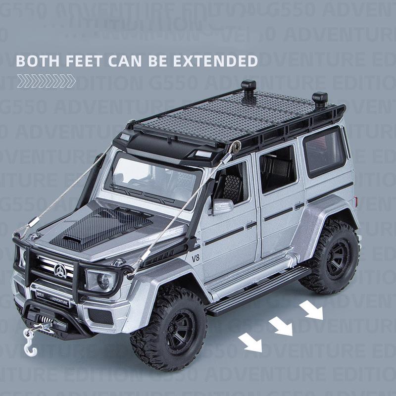 Масштаб 1/24, мини-автоматическое моделирование BENZ Adenture G550 SUV 4x4, литой игрушечный транспорт со звуком и светом, подарок для мальчиков