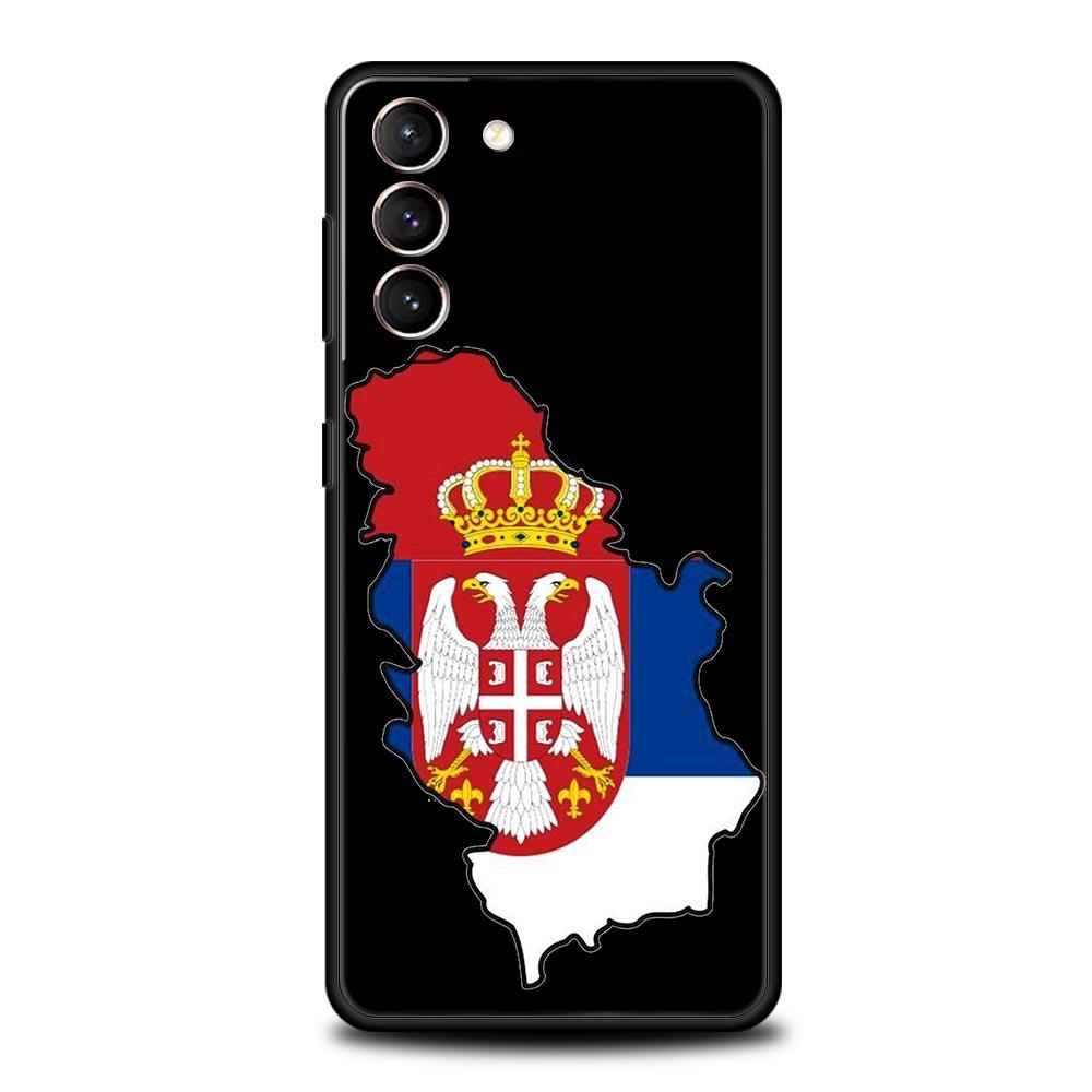Флаг Сербии Значок Чехол для телефона Для Samsung Galaxy S25 Edge S24 S23 S22 S21 Ultra S20 FE 5G S10 S10E S9 Plus Мягкий ТПУ Чехол