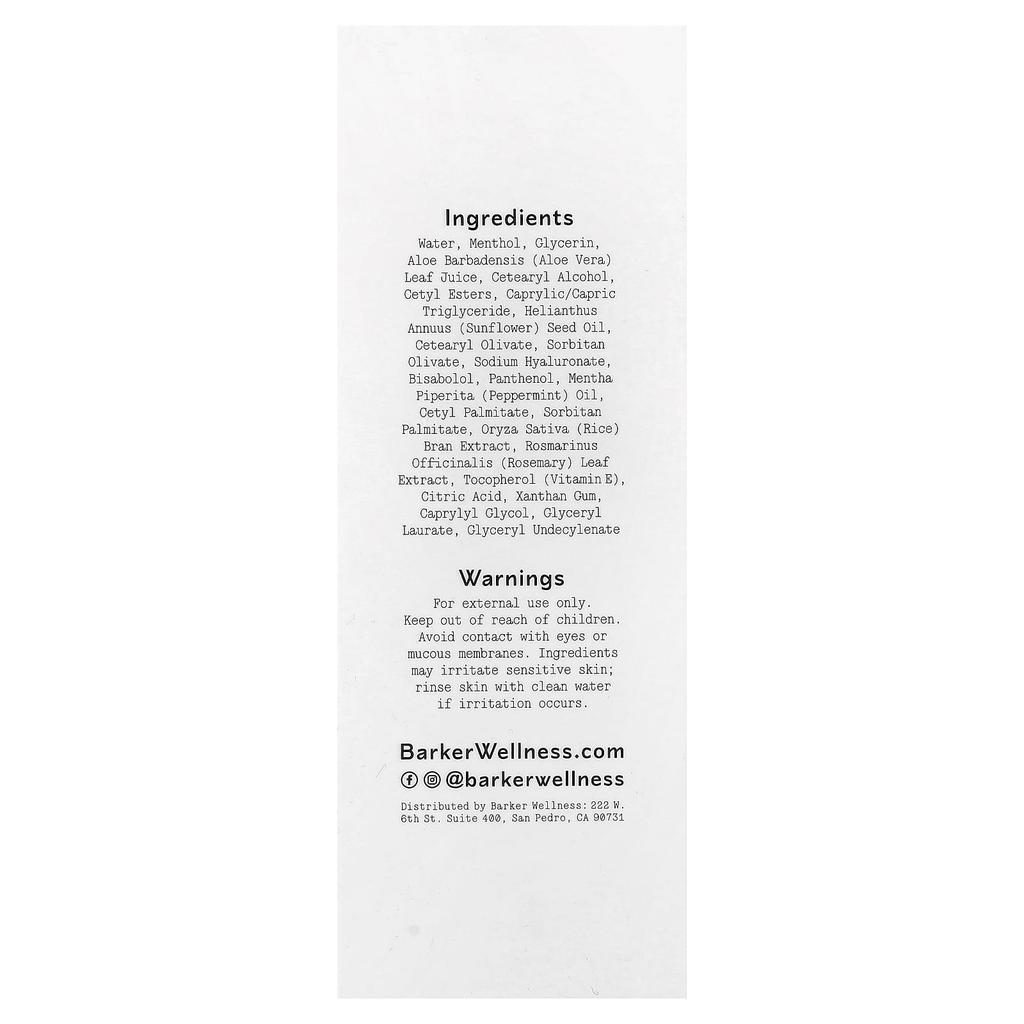 Barker Wellness Co., Крем для мышечной терапии, 100 мл (3,3 унции)