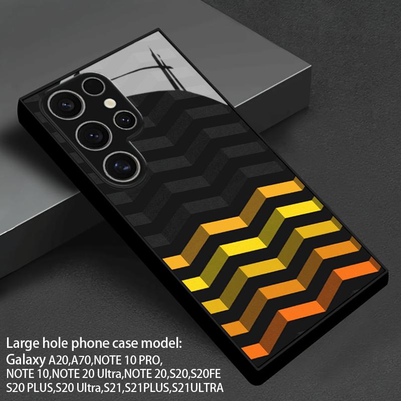 2D чехол для телефона с узором «зубья пилы» для Samsung S26 S25 S24 S23 S22 S21 S20 A56 A36 A16 - Стеклянная защитная крышка