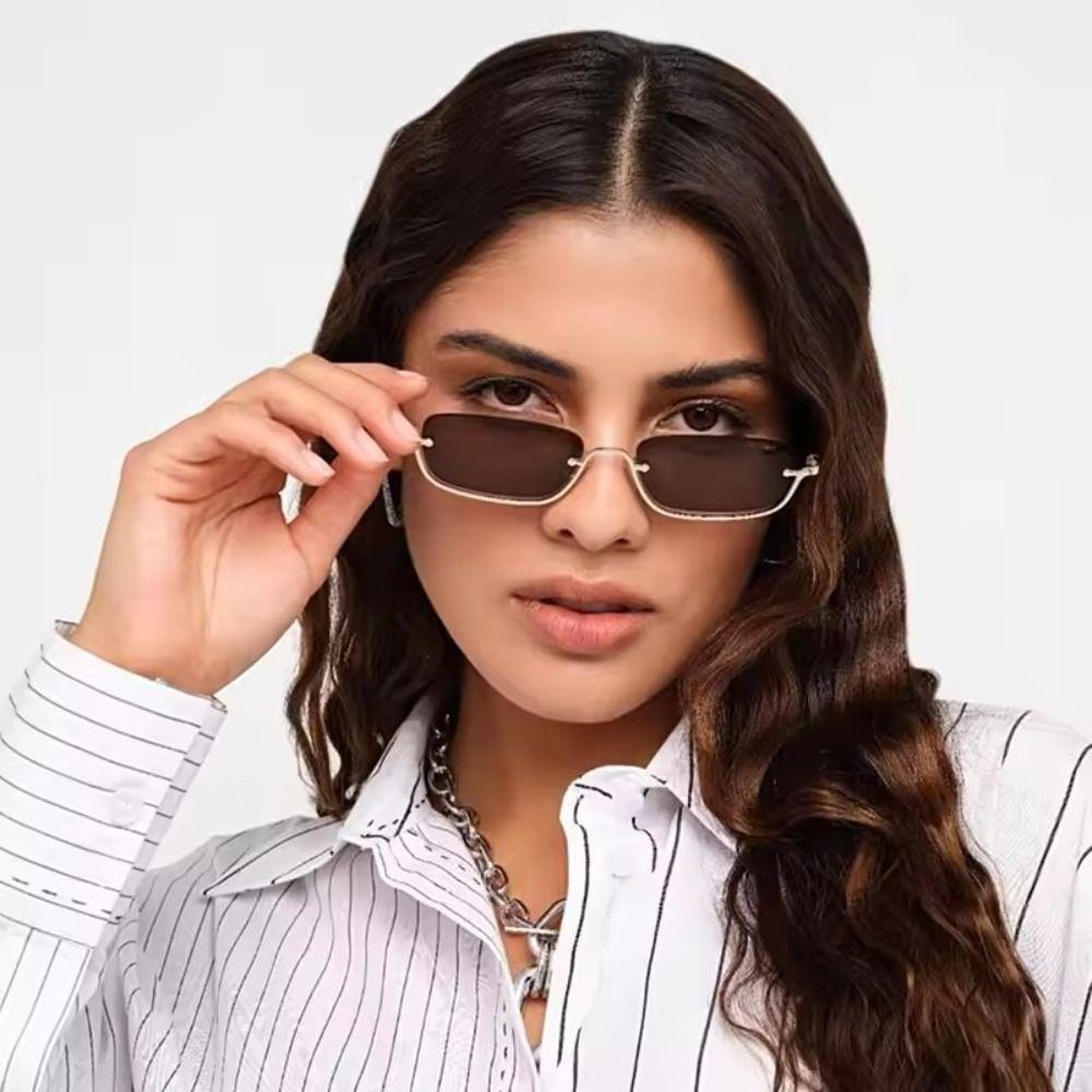 Narrow Square Sunglasses Small Shades Eyewear Personalized Sun Glasses Photography