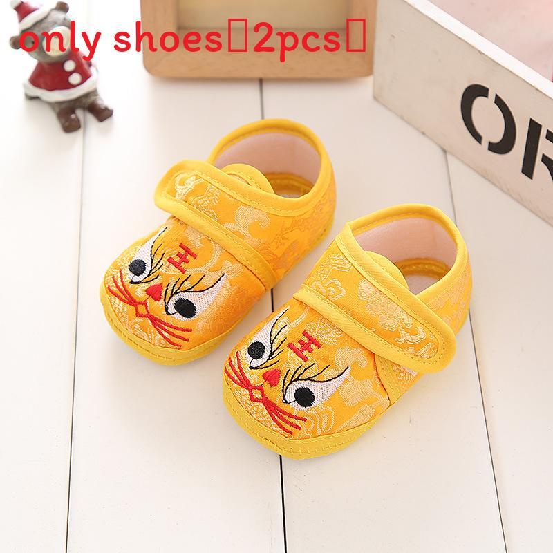 Tiger Head Baby Shoes With Silk Upper For Toddler Learning And Antislip Grip