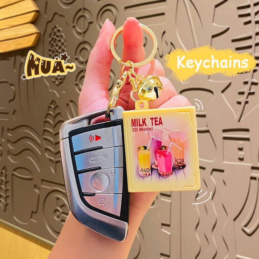 Foldable Bag Funny Pendant Novelty Finger Key Rings Fashion Mini 3D Book Keychains  Birthday Gift