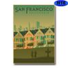 Плакат с известными городами, эстетический ретро-крафт-бумага, Нью-Йорк, Вашингтон, пейзажные постеры, домашний декор для комнаты