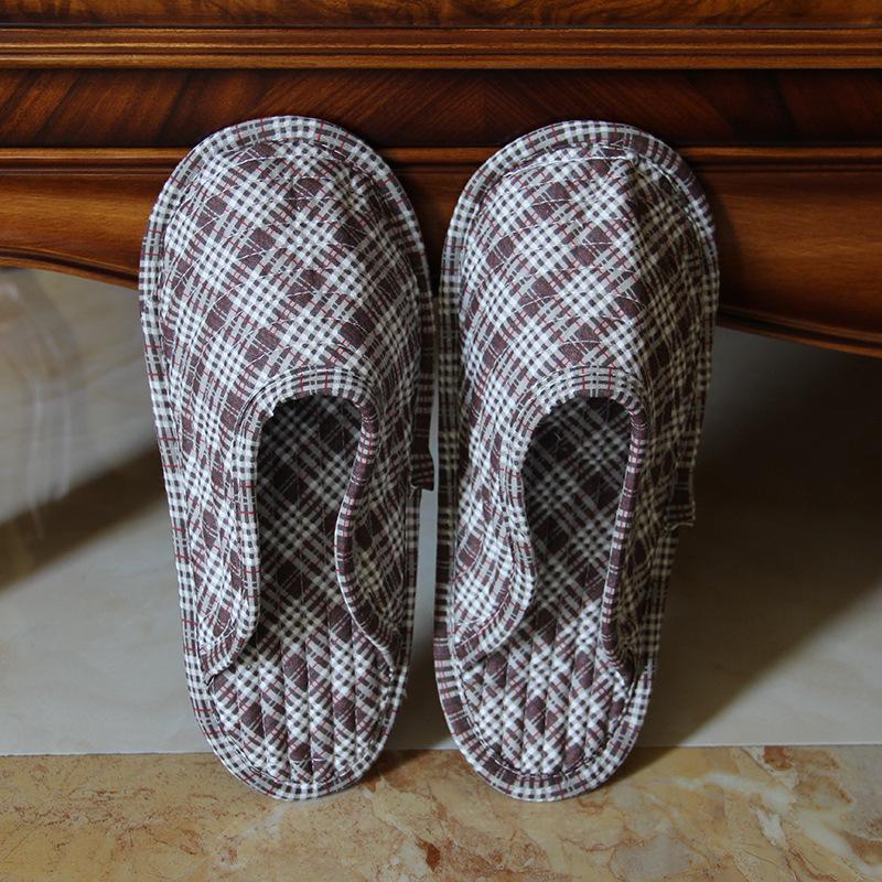Women's Cotton Foldable Indoor Slippers - Cloth Bottom, Closed Toe, Quiet & Artful Design for All Seasons