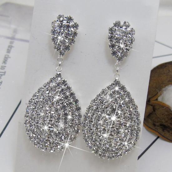 Женская мода Rhinestone Waterdrop мотаться серьги-гвоздики свадебные украшения для вечеринок
