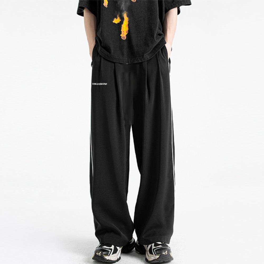 Мужские винтажные мешковатые повседневные спортивные штаны в полоску Y2K, летние спортивные брюки-карго в Японии, корейская осенняя одежда, уличная одежда, брюки