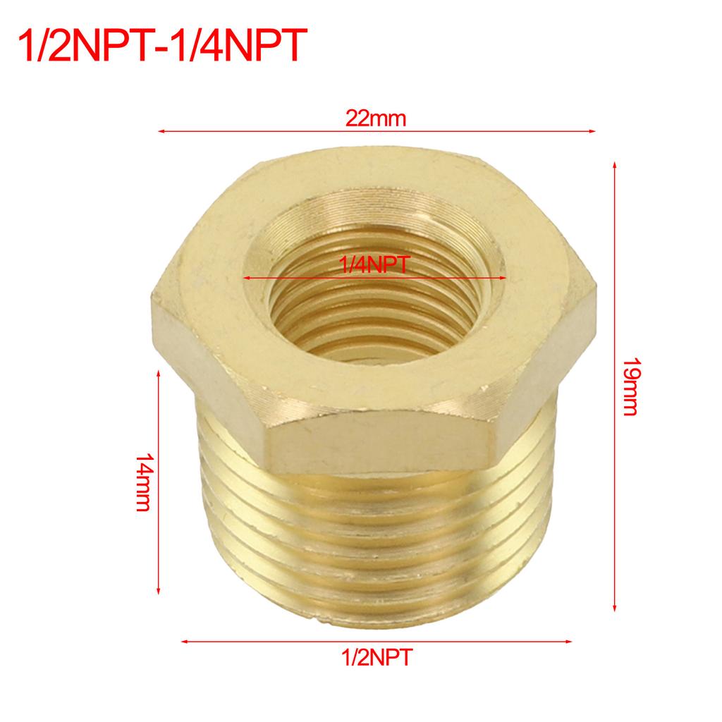 1pc Brass Pipe Adapter Fitting Reducing Hex-Bush Bushing Male-Female Connector For Pressure Gauge Fuel Water 1/8 1/4 3/8 1/2 NPT