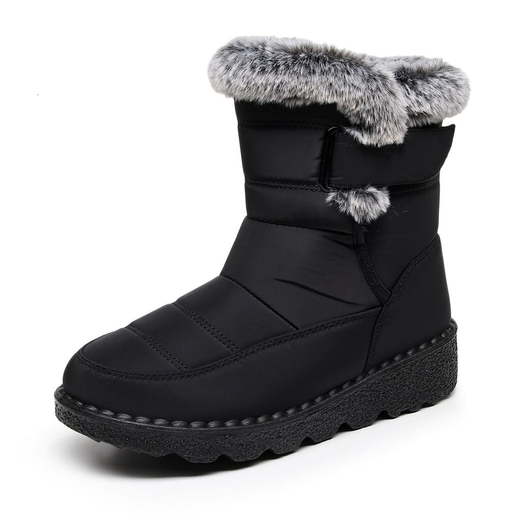 2025 Couple Cotton Shoes, Outdoor Boots, Medium High Top, Rabbit Plush, Snow Boots, Waterproof and Anti Slip Cotton Boots, Large Size