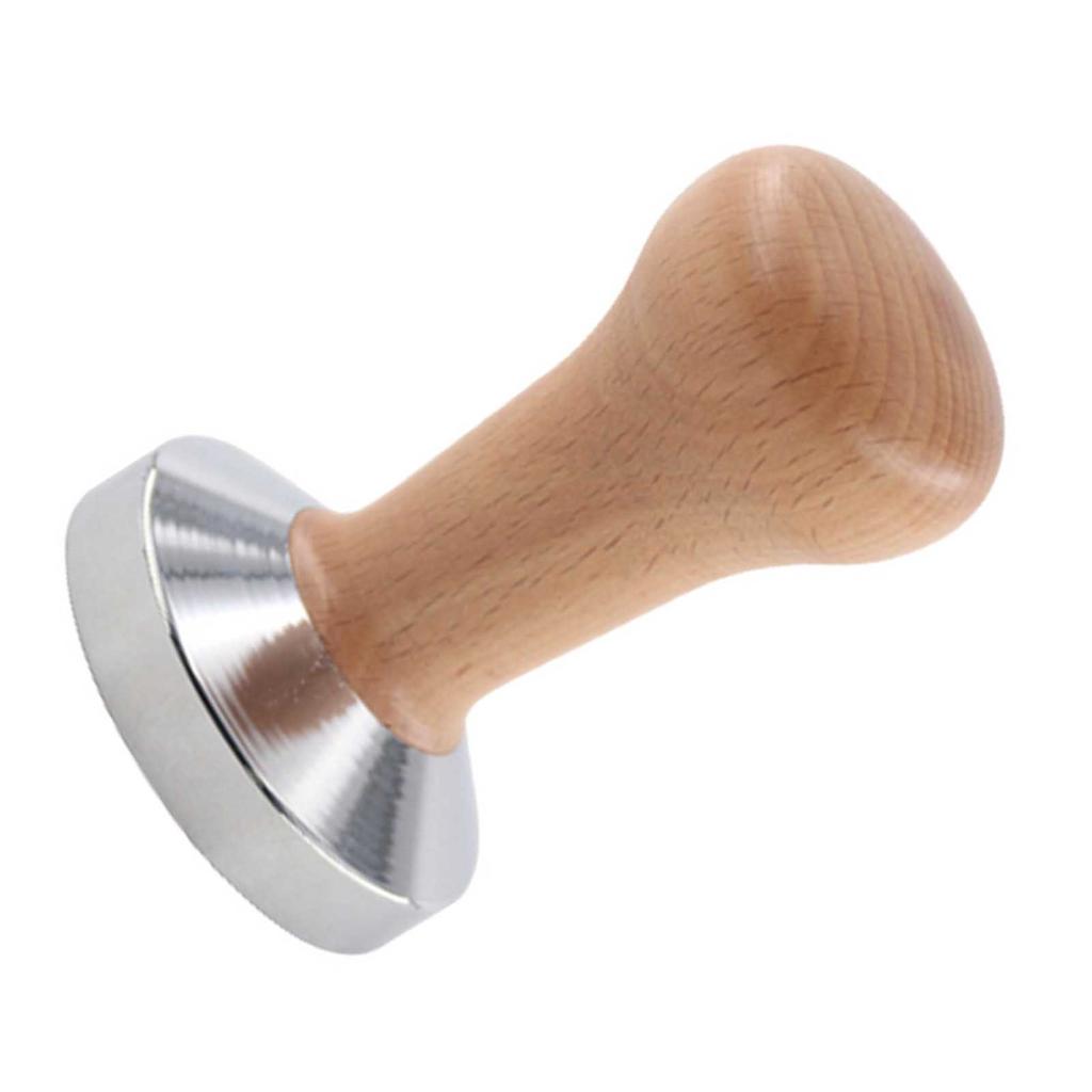 Coffee Tamper Ergonomic Beech Wood Coffee Powder Tamper Tool with Flat Base for Home Coffee Shop