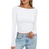 Women's European-Style Sexy Milk Silk Long-Sleeve T-Shirt