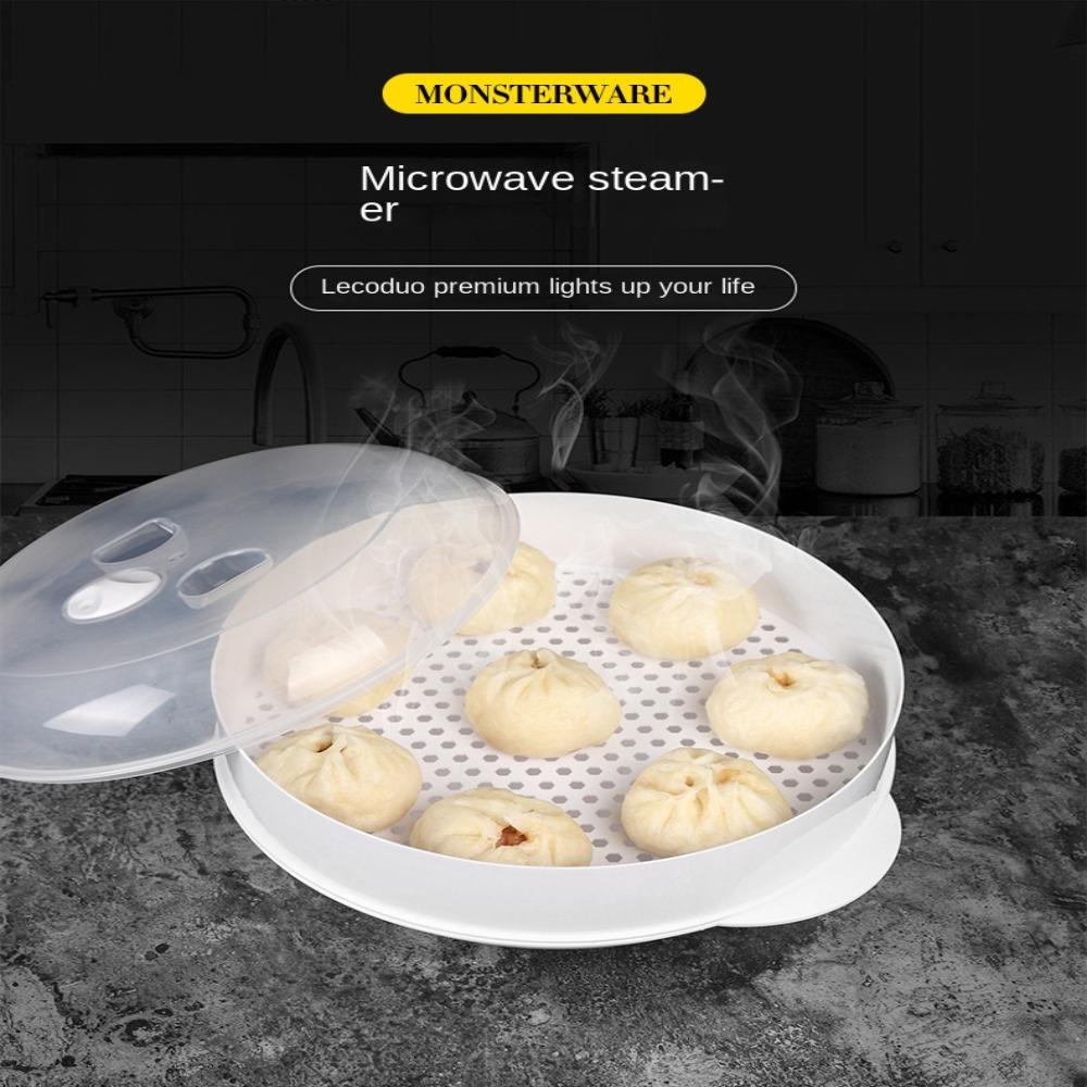 Круглая пароварка для риса и пельменей на пару, пластиковая пароварка, контейнер для приготовления пищи, специальная микроволновая печь