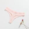 Female Thong Women's Cotton Panties Low-Waist Thongs Striped Solid Color Underpants Girl Comfortable G-String Underwear  Bikini Panties