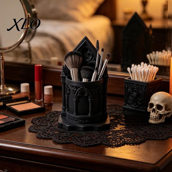 Gothic Desk Organizer 3D Printed Cathedral Pen Holder, Vintage Academia Church Desktop Stationery Castle Pencil Cup, Large for Office Home Unique