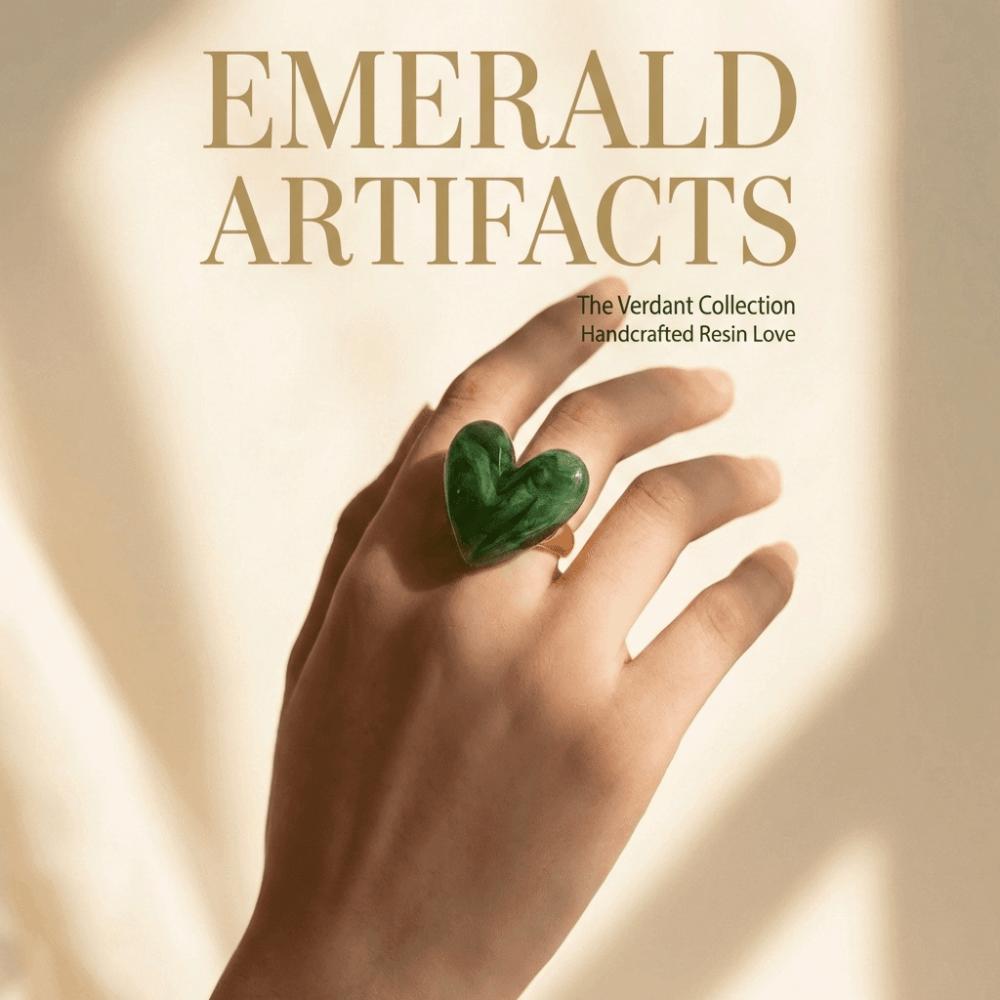 Простое кольцо с открытым ртом Личностное регулируемое кольцо Модное кольцо-сердце из смолы Мужское/Женское