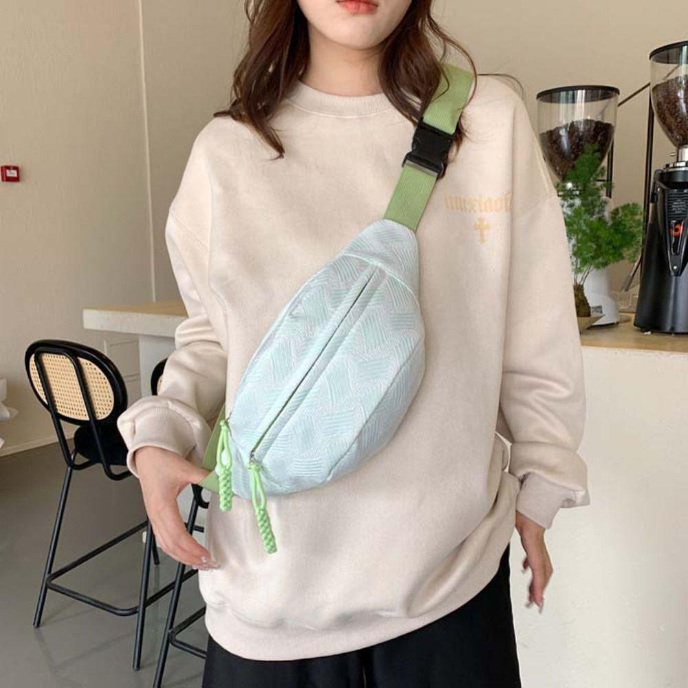 Half Moon Bag Strip Chest Bag Crossbody Bag Crossbody Waist Pack Simple Running Waist Bag Women