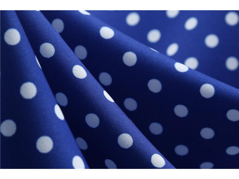 2021 New Casual Short-Sleeved Polka Dot Dress with Belt