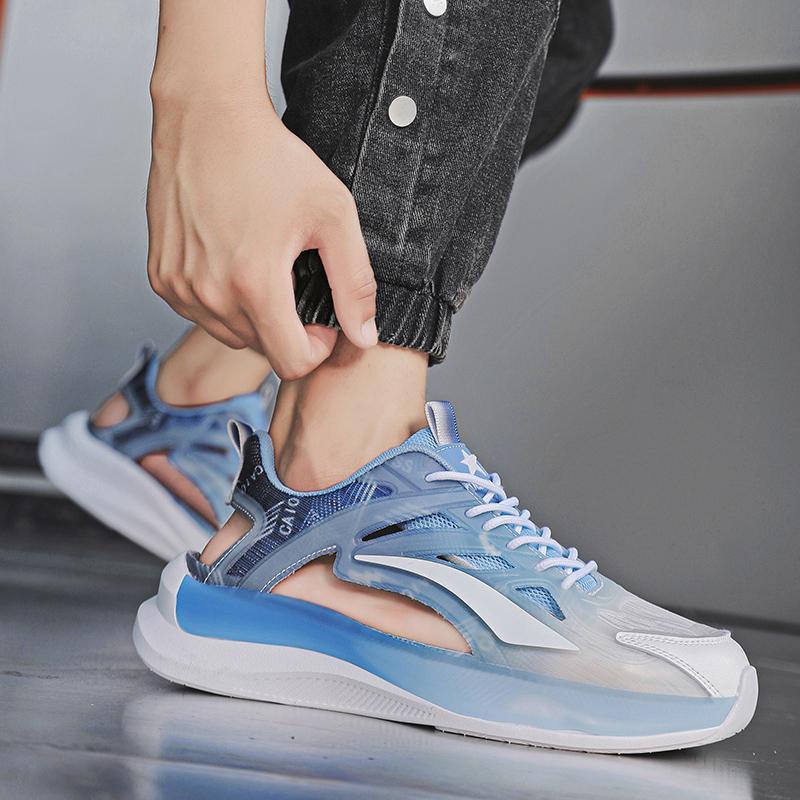 Мужские спортивные сандалии, летние женские пляжные туфли, белые школьные сетчатые кроссовки для бега, парная обувь, дышащие, большого размера