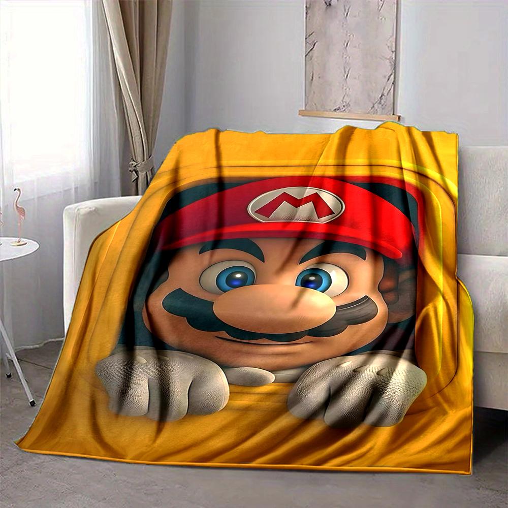 1Pc Mario'S Adventure Begins Blanket Soft And Comfortable Casual Warm Camping Travel Christmas Halloween Xmas Gift M92946