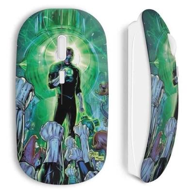 Souris Sans Fil - MANIACASE - Green Lantern - Couleur Verte - Clé USB Wifi Incluse - Compatible Mac Et PC