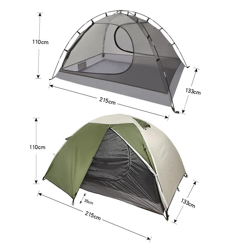 Outdoor Hand Camping Tent Camping Double-Layer Rain-Proof Windproof Thickening Mountaineering Ultra-Light Portable