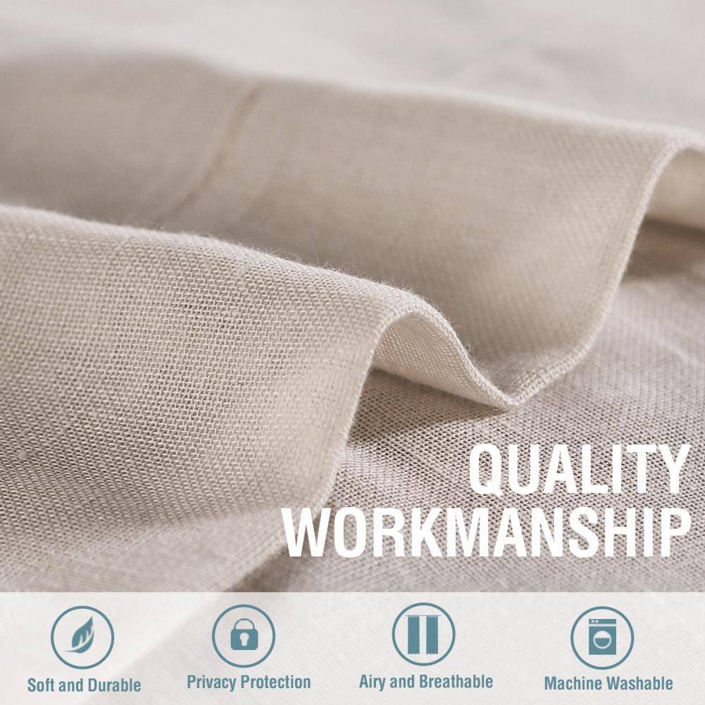 Простые полупрозрачные шторы из натуральной льняной смеси, карнизы для штор, пара декоративных штор для гостиной и спальни