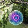 10 Inch Metal Wind Spinner with Flower Design 360 Rotating Hook for Outdoor Balcony Garden Lawn Decor Vibrant Purple Blue All Season Gift