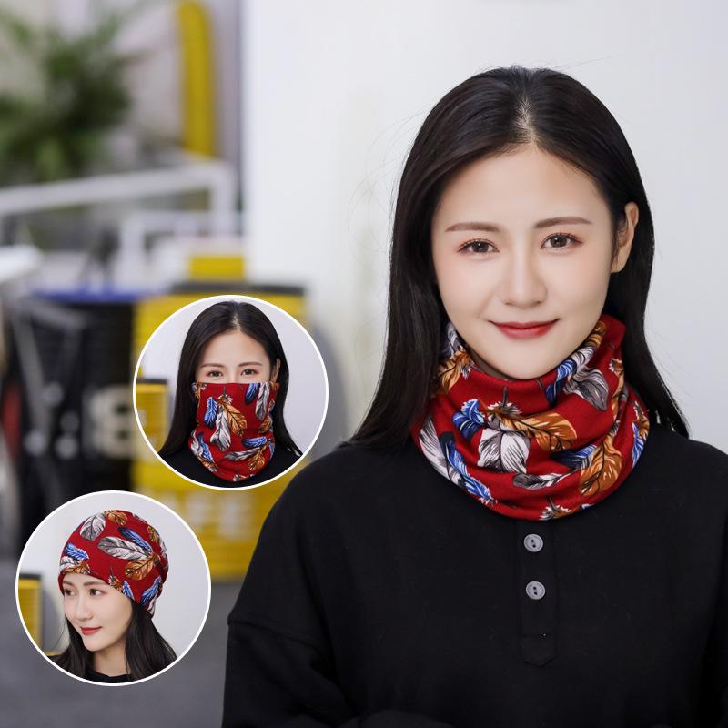 Women's Multifunctional Neck and Hat Scarf: Warm Twist Cap & Mask for Autumn/Winter
