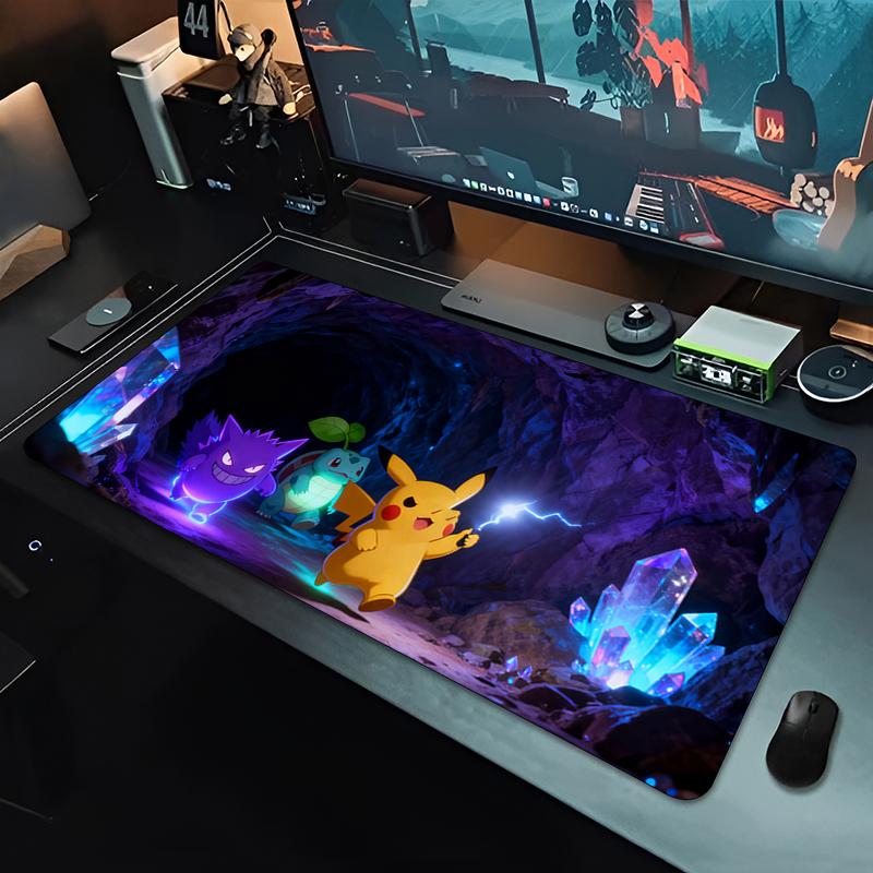 Pokemon Gengar Ghost Castle Gaming Mouse Pad Large Extended Desk Mat Dark Purple NonSlip Base for Gamer