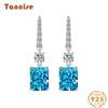 Ювелирные изделия Tancision 8 * 10, морские синие ледяные цветочные серьги, женские серьги-крючки из серебра 925 пробы, темперамент, круглое лицо