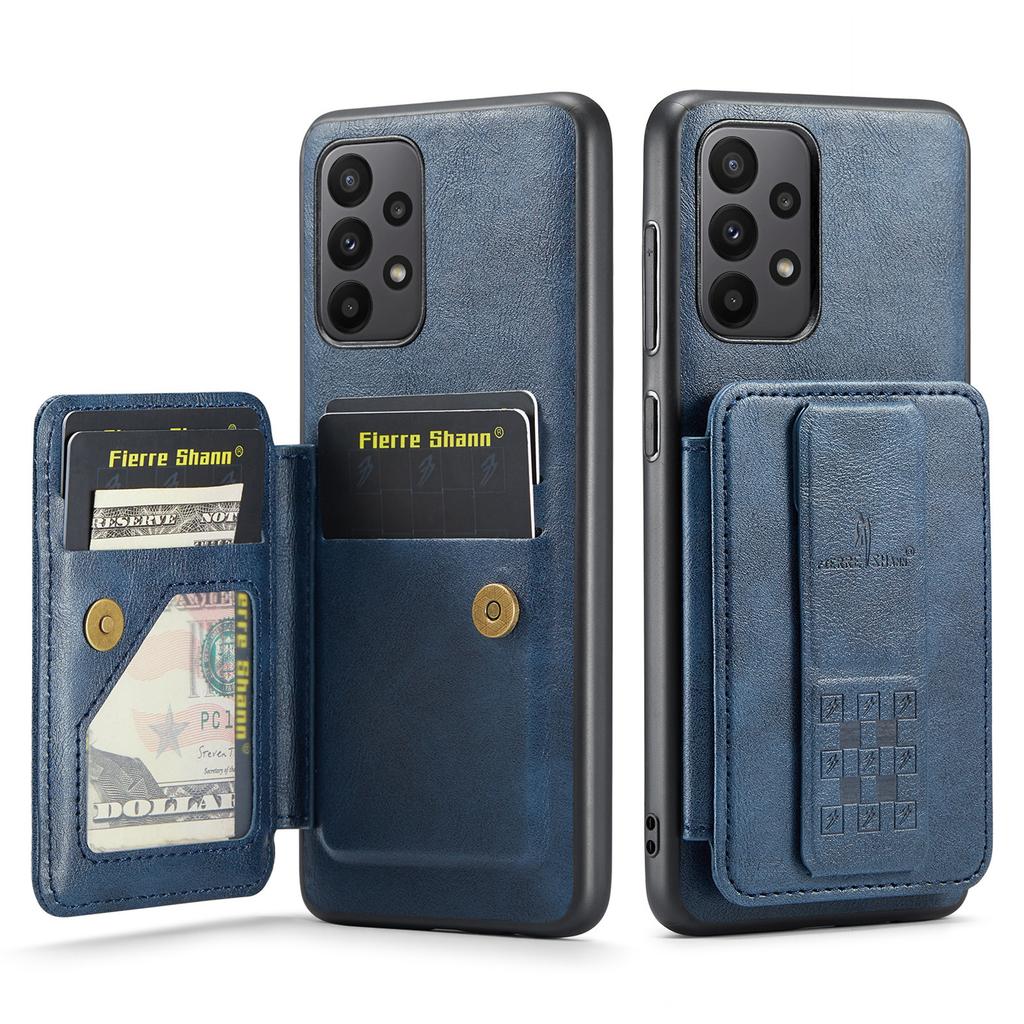 Для Samsung Galaxy A23 4G Чехол Кожа+ТПУ Чехол для телефона Встроенный магнитный держатель Металлическая пластина