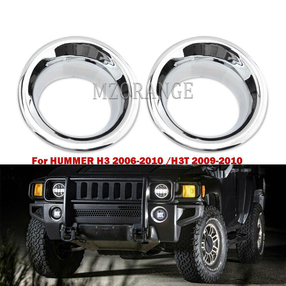 Для Hummer H3 2006-2010 H3T 2009-2010 аксессуары, детали, пара противотуманных фар, крышка противотуманной фары, накладка, хромированная передняя противотуманная фара, отверстие