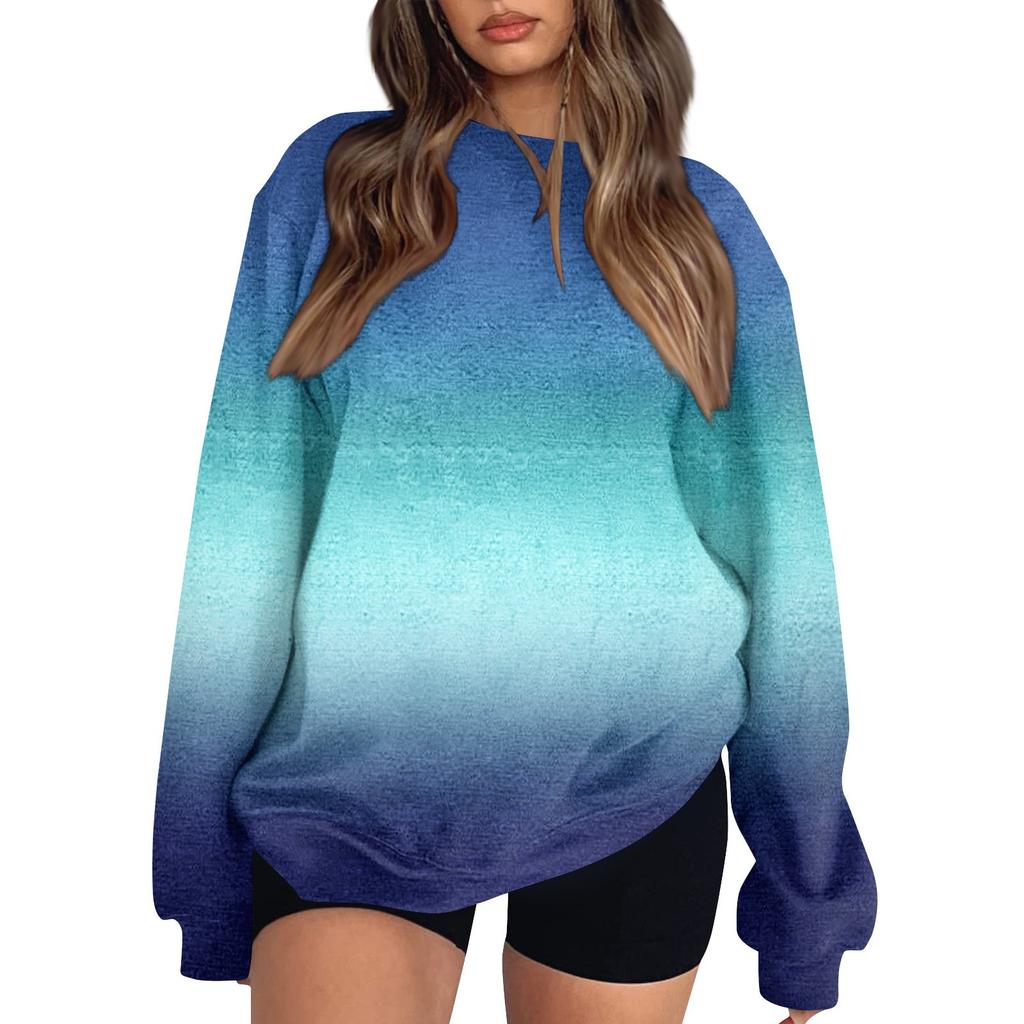 Женские топы Женский свитшот с длинным рукавом Повседневный с круглым вырезом Свободного кроя Пуловер Флисовые топы